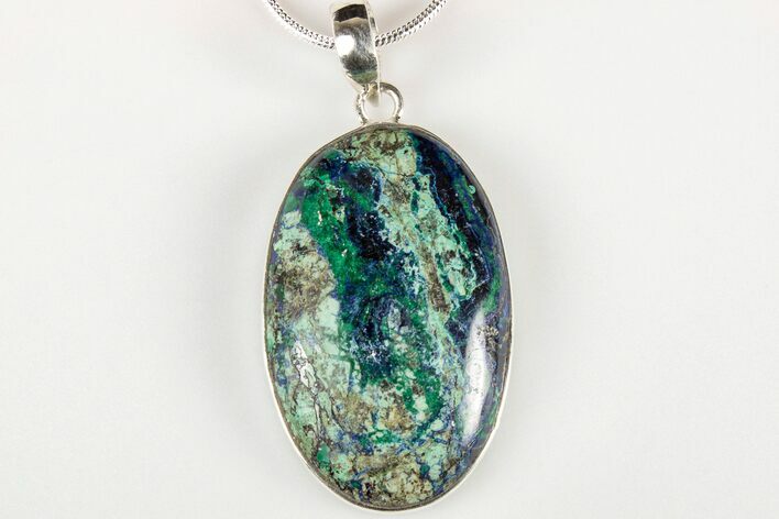 Vibrant Malachite & Azurite Pendant - Sterling Silver #192448